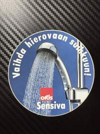 Vaihda hierovaan suihkuun -tarra