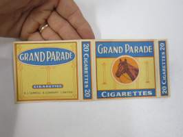 Grand Parade Cigarettes -tupakkaetiketti / laatikko 