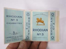 Lambert & Butler´s Rhodian nr 3 Cigarettes -tupakkaetiketti / laatikko 