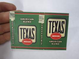 Texas Medium Cigarettes -tupakkaetiketti / laatikko 