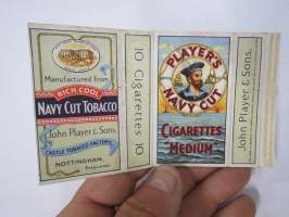 Player´s Navy Cut -tupakkaetiketti / laatikko 