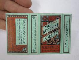Wild Woodbine Cigarettes -tupakkaetiketti / laatikko 