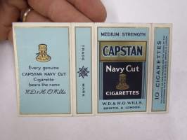 Capstan Navy Cut Cigarettes -tupakkaetiketti / laatikko 