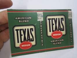 Texas Cigarettes -tupakkaetiketti / laatikko 