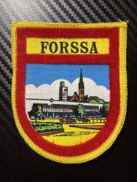 Forssa -kangasmerkki / matkailumerkki / hihamerkki / badge -pohjaväri keltainen