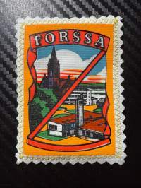 Forssa -kangasmerkki / matkailumerkki / hihamerkki / badge -pohjaväri valkoinen