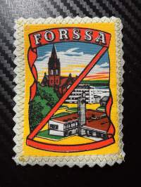Forssa -kangasmerkki / matkailumerkki / hihamerkki / badge -pohjaväri valkoinen