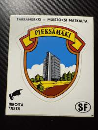 Pieksämäki -tarra, matkamuistotarra 1970-luvulta