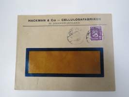 Hackman & Co Cellulosafabriken, St. Johannes -firmakuori / kirjekuori