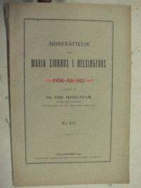 Maria Sjukhus i Helsingfors Årsberättelse för år 1910 -vuosikertomus