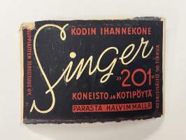 Singer 201 ompelukone -tulitikkuetiketti