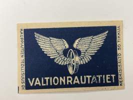Valtionrautatiet -tulitikkuetiketti