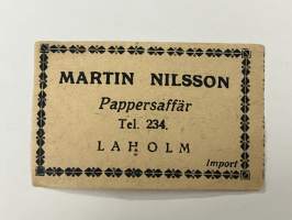 Martin Nilsson - Pappersaffär, Laholm (Sverige) -tulitikkuetiketti