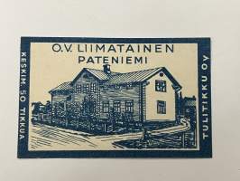 Oy Liimatainen, Pateniemi -tulitikkuetiketti
