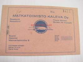 Matkatoimisto Kaleva Oy, osanottokortti / kuitti maksusta seuramatkaan