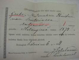 Ylioppilaskirjaston lainauskuitti 6.2.1894,