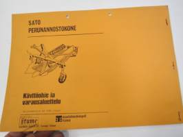 Tume Sato perunannostokone - Käyttöohje ja varaosaluettelo sarjanumerosta HA 7446 lähtien