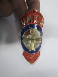 Union - Garanterat fabrikat -polkupyörän keulamerkki / runkomerkki -bicycle emblem / badge