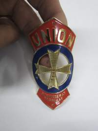 Union - Garanterat fabrikat -polkupyörän keulamerkki / runkomerkki -bicycle emblem / badge