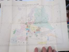 Karte von Europa im Jahre 1860 -Euroopan kartta, mukana tuolloisten 