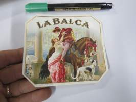 La Balca -sikarietiketti, huomaa kohopainatus