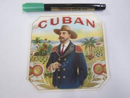 Cuban -sikarietiketti, huomaa kohopainatus