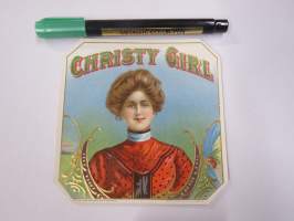 Christy Girl -sikarietiketti, huomaa kohopainatus