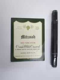 Mitzwah New York State Cream White Concord - Kosher -viinietiketti, juutalaisen perinteen mukaista viiniä
