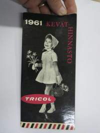 Tricol 1961 Keväthinnasto - kuvitettu vaatehinnasto