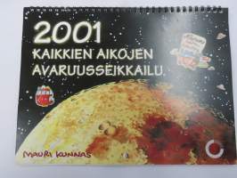 Mauri Kunnas 2001 - Kaikkien aikojen avaruusseikkailu -seinäkalenteri