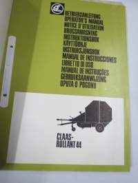 Claas Rollant 44 paalain -käyttöohjekirja / onleidng / inledning / innledning, monikielinen