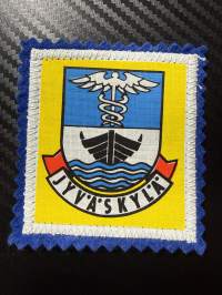 Jyväskylä -kangasmerkki / matkailumerkki / hihamerkki / badge -pohjaväri sininen