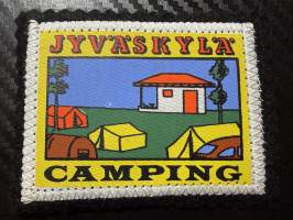 Jyväskylä Camping -kangasmerkki / matkailumerkki / hihamerkki / badge -pohjaväri musta