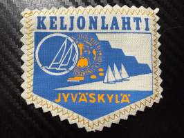 Jyväskylä Keljonlahti -kangasmerkki / matkailumerkki / hihamerkki / badge -pohjaväri valkoinen