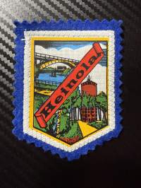 Heinola -kangasmerkki / matkailumerkki / hihamerkki / badge -pohjaväri sininen