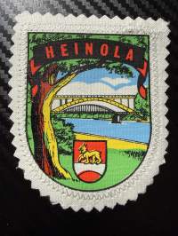 Heinola -kangasmerkki / matkailumerkki / hihamerkki / badge -pohjaväri valkoinen