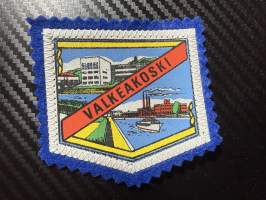 Valkeakoski -kangasmerkki / matkailumerkki / hihamerkki / badge -pohjaväri sininen