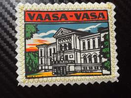 Vaasa - Vasa -kangasmerkki / matkailumerkki / hihamerkki / badge -pohjaväri valkoinen