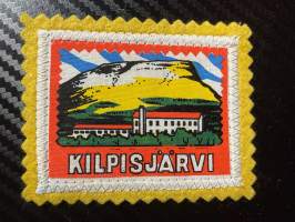 Kilpisjärvi -kangasmerkki / matkailumerkki / hihamerkki / badge -pohjaväri keltainen
