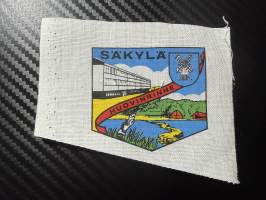 Säkylä Huovirinne -kangasmerkki / matkailumerkki / hihamerkki / badge -leikkaamaton