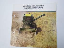 John Deere hallitsee huonotkin puintiolosuhteet, leikkuupuimuri -myyntiesite