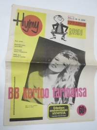 Hymy 1959 nr 1 - ensimmäinen ilmestynyt numero, kansikuva + artikkeli Brigitte Bardot, Kanttikärryjen comeback, Sorretaanko nuorisoa?, Jazz-basilli riehuu KOPIO