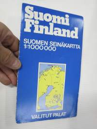 Suomi Finland - Suomen seinäkartta 1:1000000
