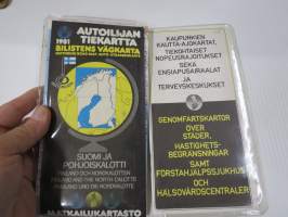 Autoilijan tiekartta / bilistens vägkarta / Motoring road map / Auto-Strassenkarte 1981 : 800 000 - Suomi ja Pohjois-Kalotti - Finland och Nordkalotten / Finland