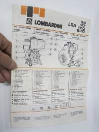 Lombardini LDA 96, 97, 100, 820 Uso - Manutenzioni / Use & Maintenance - Spare Parts / Bedienung - Wartung - Erzarzteile / Emploi -käyttöohjekirja + varaosaluettelo