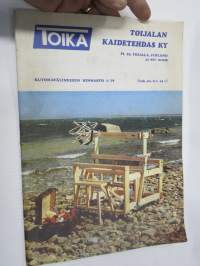 Toika - Toijalan Kaidetehdas - Kutomavälineiden hinnasto 1/1979 -tuoteluettelo