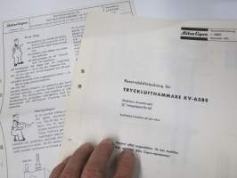 Atlas-Copco Trycklufthammare typ KV Skötselinstruktion - Reservdelsförteckning -huolto-ohje