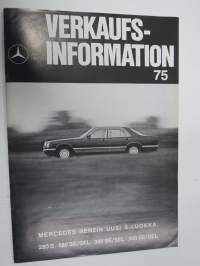 Mercedes-Benz Verkaufsinformation 1979 - Uusi S-Luokka 280 S / SE / SEL, 380 SE/SEL, 500 SE/SEL -luottamuksellinen, vain  MB-markkinointiorganisaatiossa toimiville