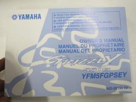 Yamaha Grizzly 550FI YFM5FGPSEY Owner´s manual, Manuel du proprietaire, Manual del propietario -mönkijä, käyttöohjekirja englanniksi, italiaksi, espanjaksi