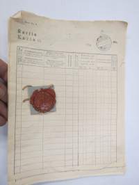 Kartta 1.8.-31.8.1910 Messukylään Tampereelta / Karta till... - Postilaitoksen kirjattujen lähetysten luettelo, sinettileima